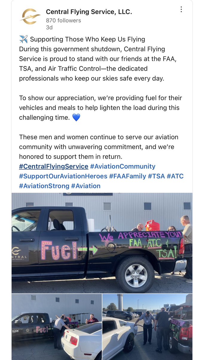 SecDuffy's tweet image. This is what being an American is all about!

It’s incredible to see communities coming together at such a divisive time. God bless the @FAANews staff,  @USDOT’s air traffic controllers and our @TSA workers🇺🇸