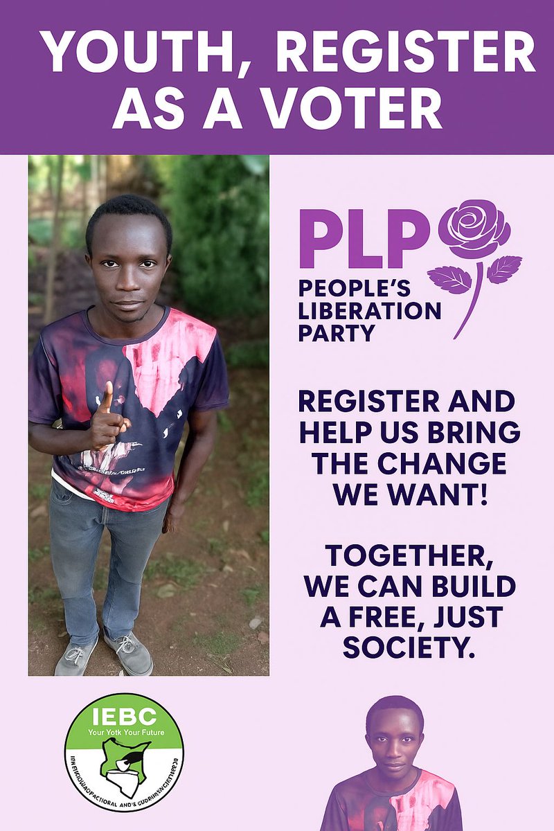 stephenkariske's tweet photo. Youth, register as voters! ✍️
Help us bring the change we want. Together with @PLPartyKenya, we can build a free and just society.
Your vote, your future! #RegisterToVote #PLP #YouthPower #ChangeIsNow https://t.co/W2K0Fydk5C