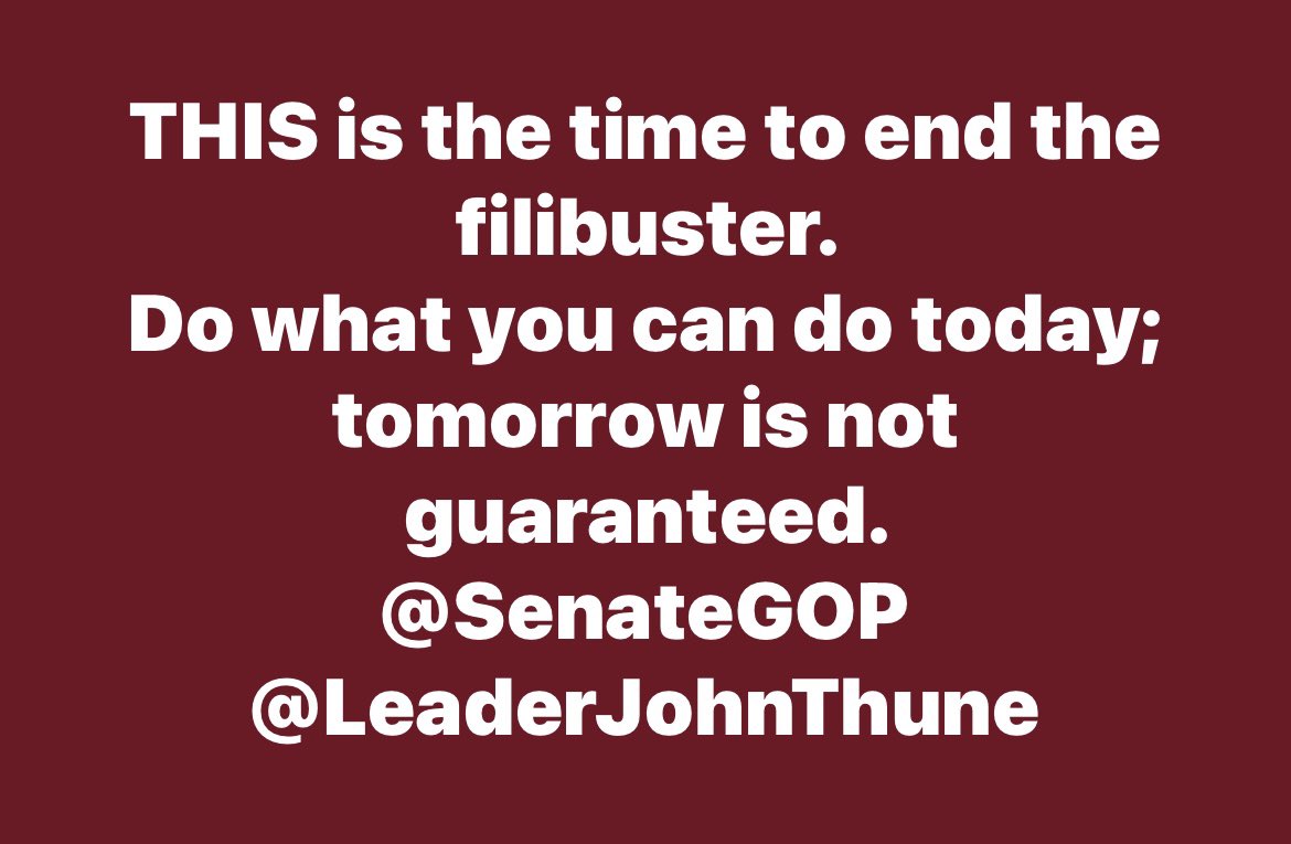 <a href="/GuntherEagleman/">Gunther Eagleman™</a> <a href="/LeaderJohnThune/">Leader John Thune</a> I’ll say it - again - NUKE THE FILIBUSTER.