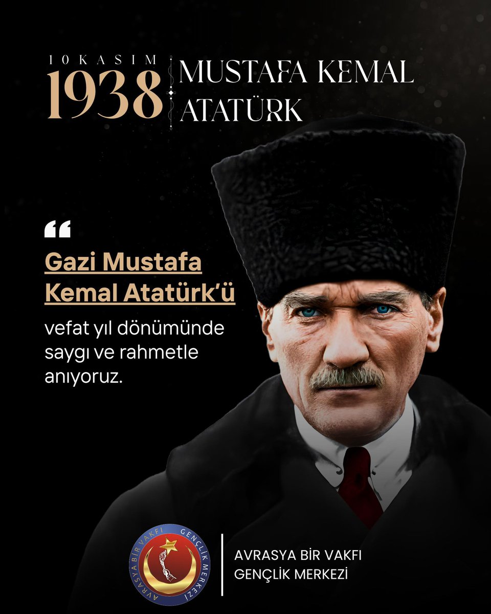 Cumhuriyetimizin kurucusu, büyük önder Gazi Mustafa Kemal Atatürk’ü ebediyete intikalinin yıl dönümünde saygı, rahmet ve minnetle anıyoruz.
O’nun gösterdiği yolda, aklın ve bilimin ışığında yürümeye devam edeceğiz.