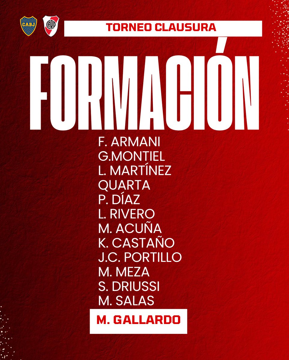 Asi va River para enfrentar a Boca por la fecha 15
¡Vamos Millo!🐔
