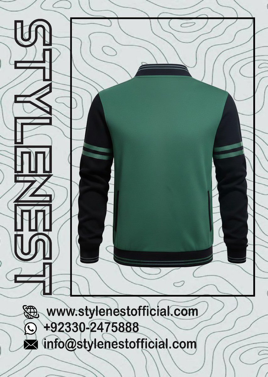 STYLENEST1's tweet photo. Stylenest logo Zip-Up Jacket | Available in Multiple Colours and sizes.
✅ Soft &amp; durable fabric
✅ Stylish contrast sleeves
✅ Comfortable fit
✅ Unisex design
According to the Customer.
Start Your Brand Clothing production with us!
✅Custom Garment Manufacturing Company ✨ https://t.co/q12pkxm6gO