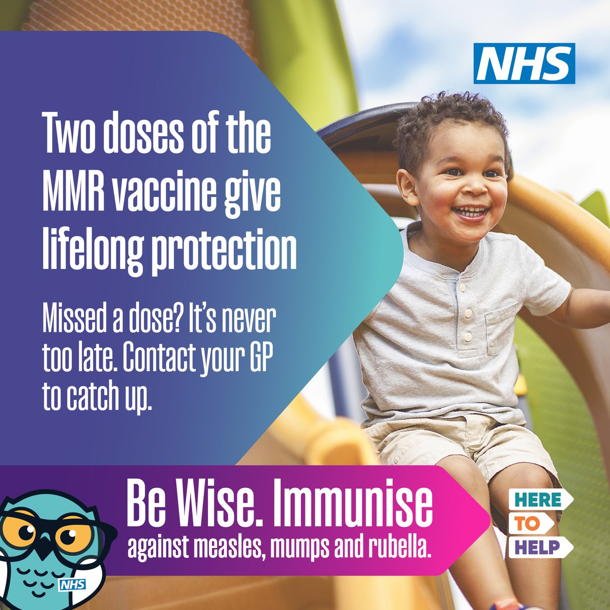 🛡️ MMR protects.

Measles, mumps &amp; rubella can cause serious illness – even infertility in boys.

💉 Not sure if you’ve had both doses? Contact your GP. It’s never too late to catch up.

✅ Stay safe. Protect yourself.

#BeWiseImmunise