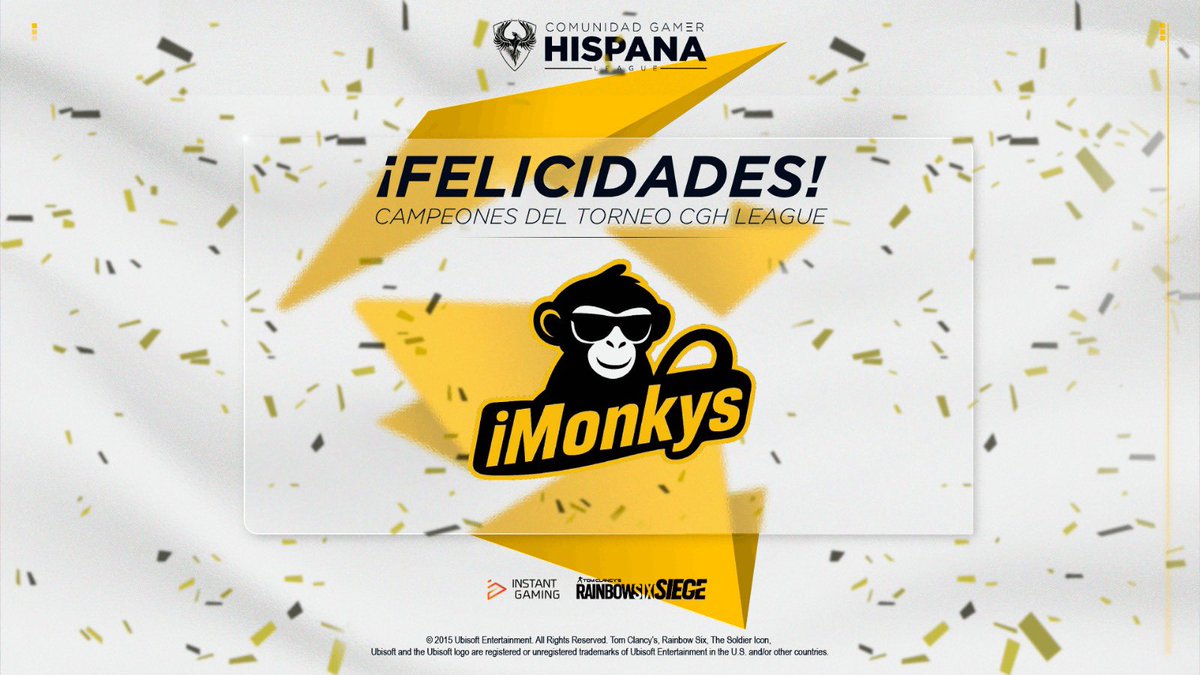 ¡Enhorabuena #iMonkeys por el 1º puesto del TORNEO! 🤩

👤 <a href="/xBombiiii/">JK</a>
👤 <a href="/Rafa2kR6_/">Rafa</a>
👤 <a href="/mbyKiX/">kix</a>
👤 <a href="/Inv1ktuss/">𝕴𝖓𝖛1𝖐𝖙𝖚𝖘🇪🇦🐐</a>
👤 <a href="/iDxsTiNyy/">運命</a> 

Gracias a todos por participar, nos vemos en la próxima.

#CGHLeague 💛