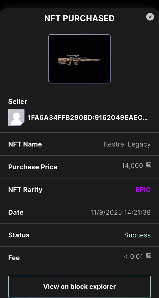 BREAKING: KCV purchases an additional Kestrel Legacy unit for 14,000 $GUN