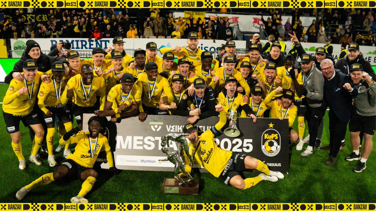 Suomen mestarit 2025! 💛🖤

BANZAI! 

#KuPS #Veikkausliiga #Kuopio