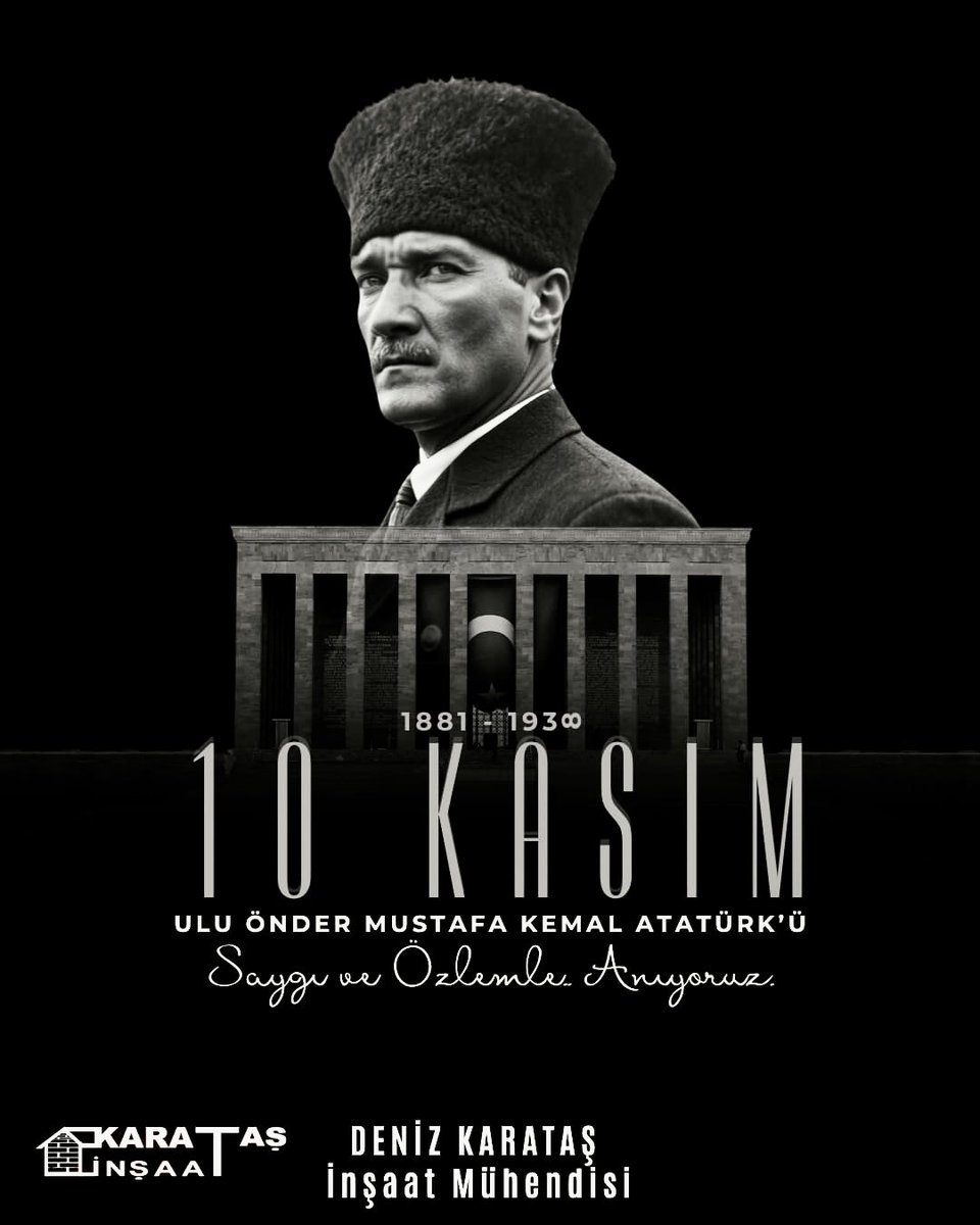 📍 10 Kasım Atatürk’ü Anma Günü 🇹🇷

Cumhuriyetimizin Kurucusu Gazi Mustafa Kemal Atatürk' ü rahmet, minnet ve saygıyla anıyoruz…
#10Kasım