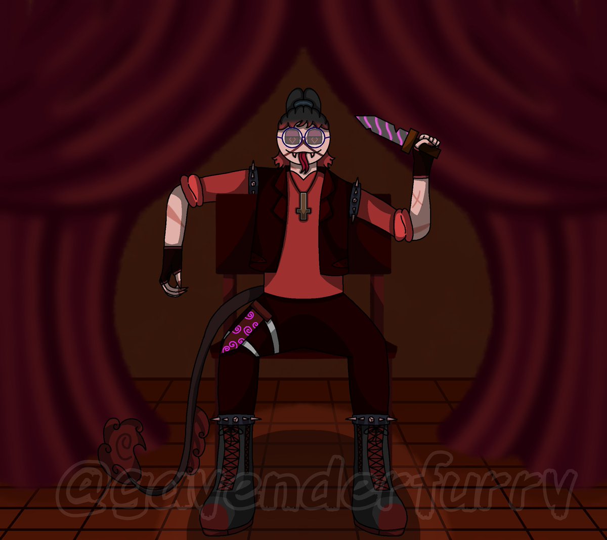 gayenderfurry's tweet photo. haii! :D
im introducing my old dnd oc that im reviving from *the box* :3

this is adam. he has 3 forms. "true", shadow, &amp; human. hes a demon. hes ageless, but human form is like 50. he has a son named oliver. he is very silly.

#OC #ocartist #ocart #dnd #dungeonsanddragons #demon https://t.co/T8dV5PCJYi