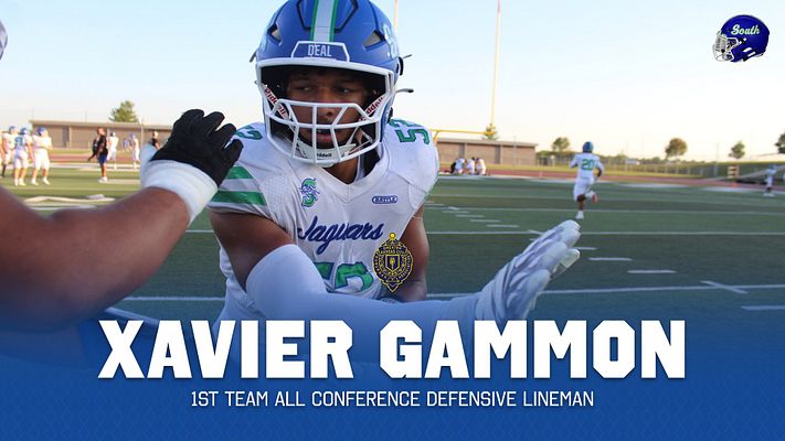 JaguarsBss's tweet photo. Congrats to @XavierG_00 on receiving 1st team All Conference Suburban Gold honors at DL! Xavier is a 2x 1st Team All Conference DE in 2023 &amp; 2025! A great career for X! #DEAL #SCRAP @RecruitBssFB @bssjaguars @CoachWilmes25 https://t.co/VnH9rCYEDQ