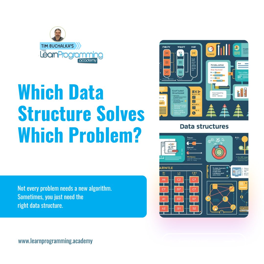 timbuchalka's tweet image. Every data structure is built to solve a specific kind of problem, the secret is knowing which one to use and when.

In this post, we break down the core data structures and show how each one helps you write cleaner, faster, and more efficient code.

#pythonprogramming #udemy