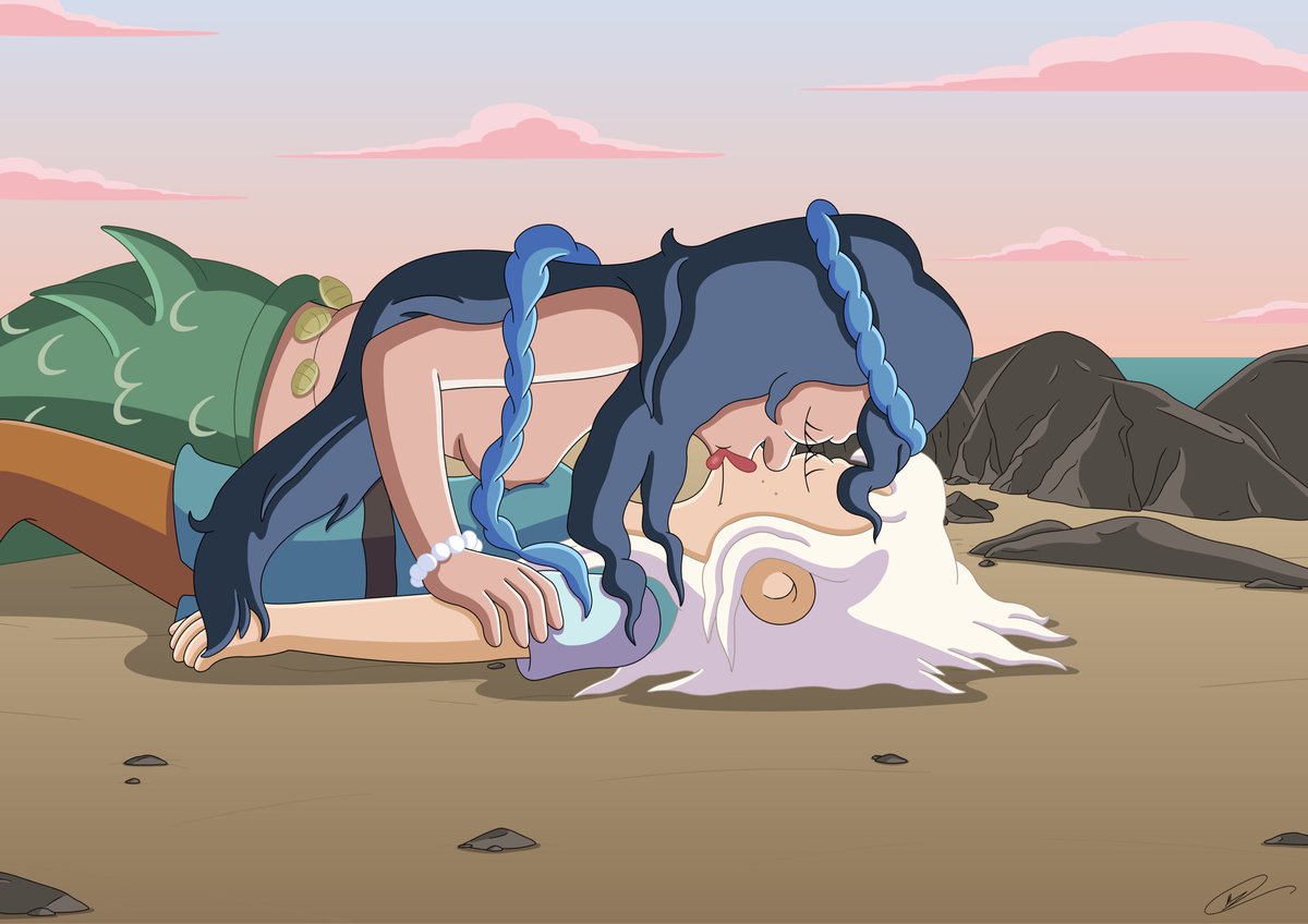 Mora rescuing Bean from drowning.
#Disenchantment