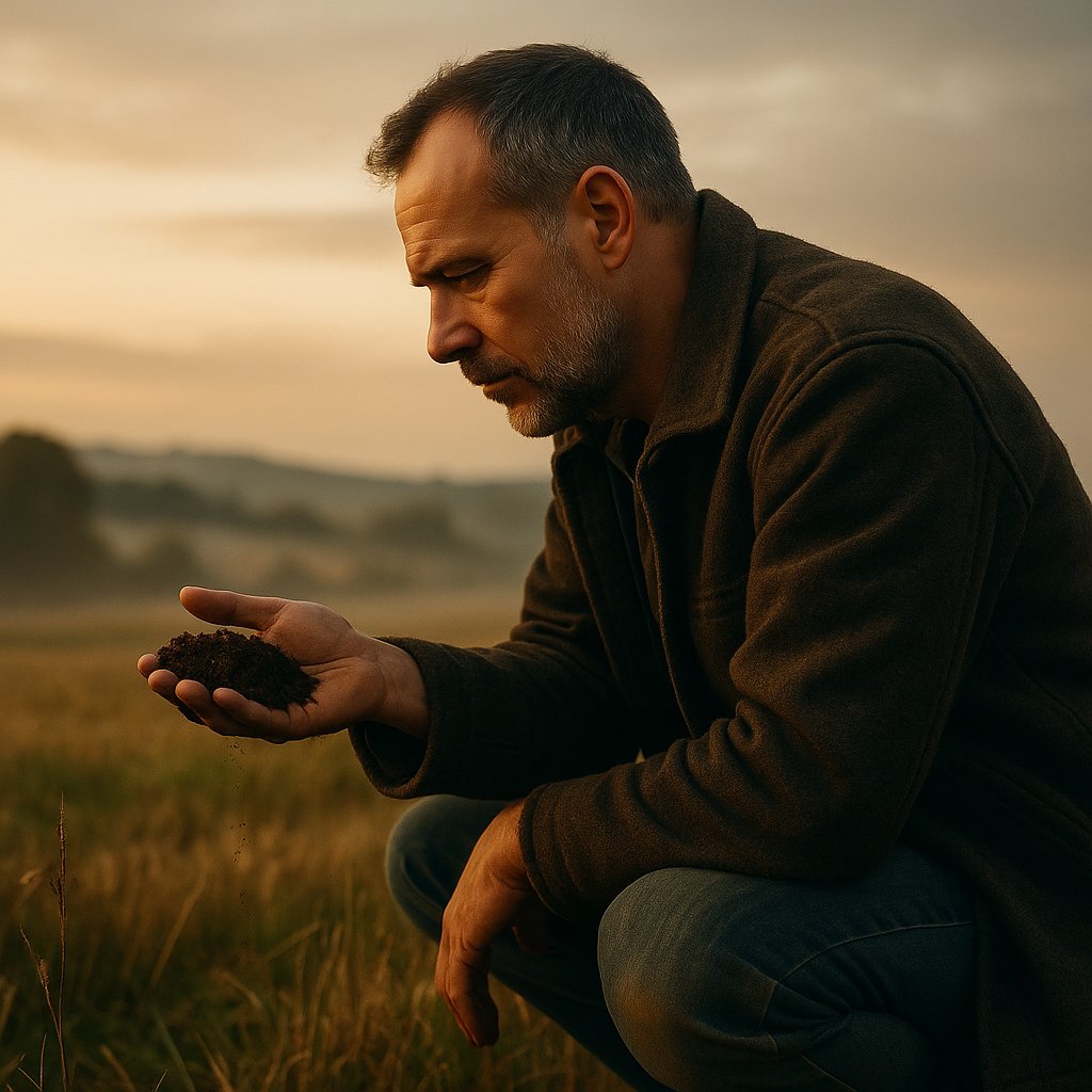 Terre de France

Je tiens dans ma main la poussière des siècles,
le poids des labours, des guerres, des prières.
Elle sent la sueur, la pluie, la chair —
et le silence des morts qui veillent encore.

Sous mes doigts, la terre respire,
elle murmure les noms effacés,
les pas des