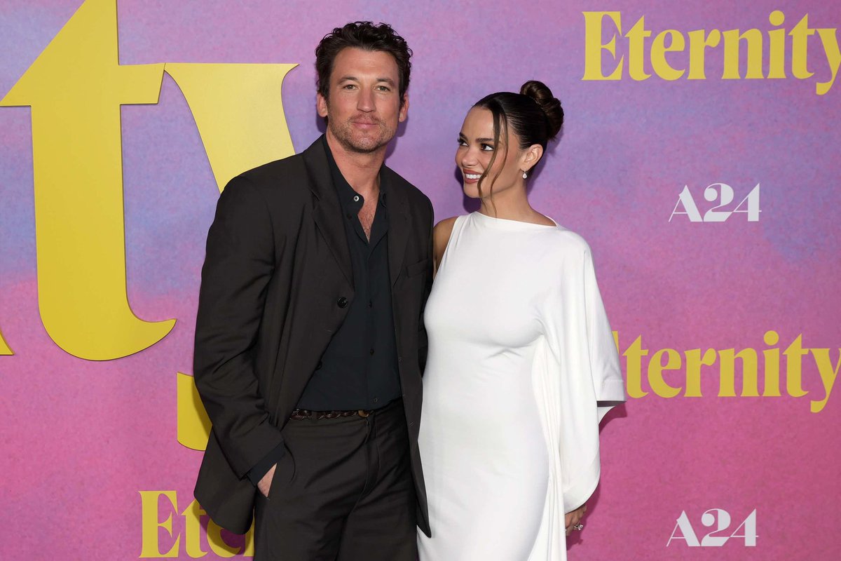 ChicksInTheOff's tweet photo. Miles and Keleigh Teller were adorable at the NY screening of ‘Eternity’ last night 🤍 https://t.co/F8lHcttPbO