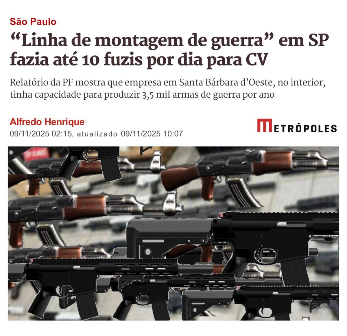 <a href="/HugoMottaPB/">Hugo Motta</a> <a href="/DerriteSP/">Guilherme Derrite</a> O PCC agindo bem embaixo do nariz do Derrite, mas o Marmotta acha que ele vai combater o crime organizado