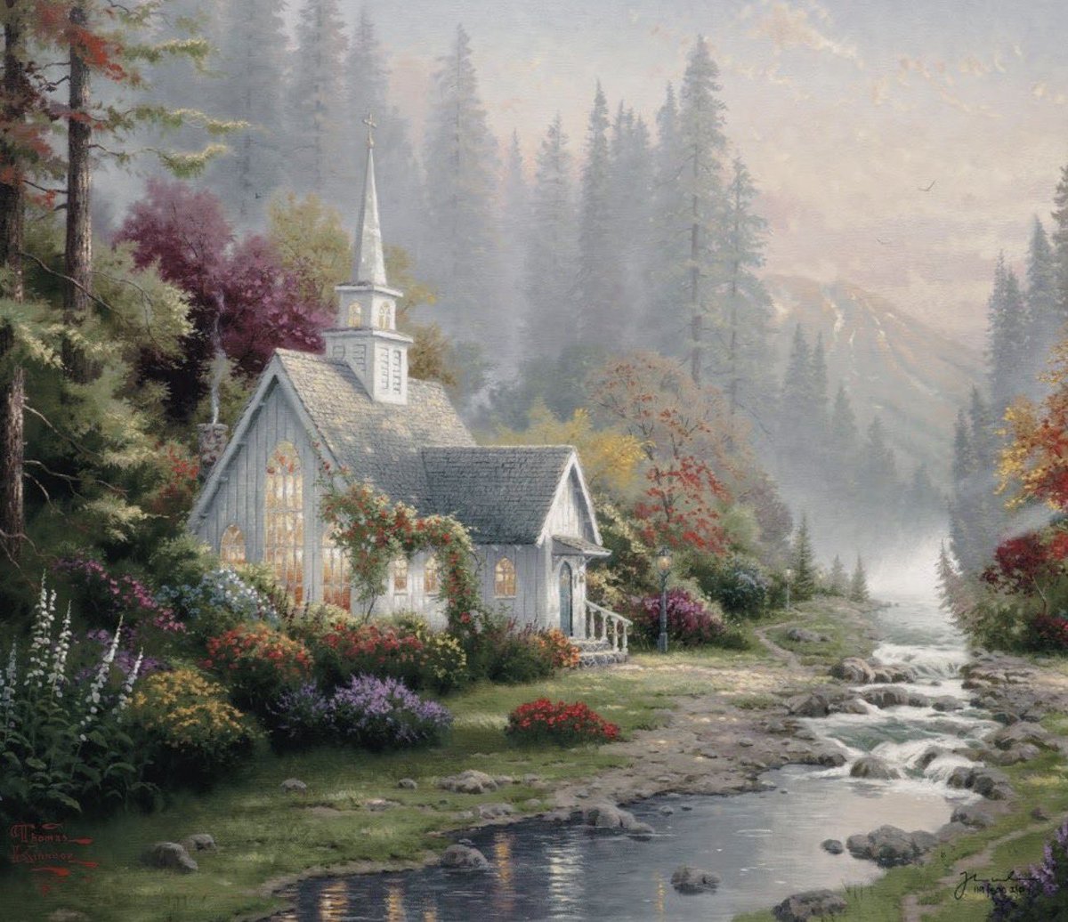 AleksPrifti_'s tweet photo. The Forest Chapel, 1999
- A painting by Thomas Kinkade https://t.co/HziY9Wyq7R