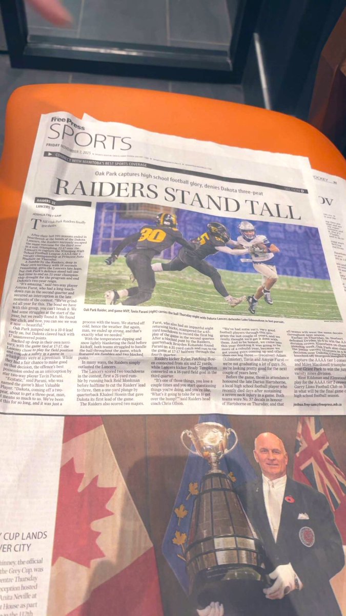 Thankful to have won the 2025 provincial championship, winning MVP of the game! Beyond grateful.