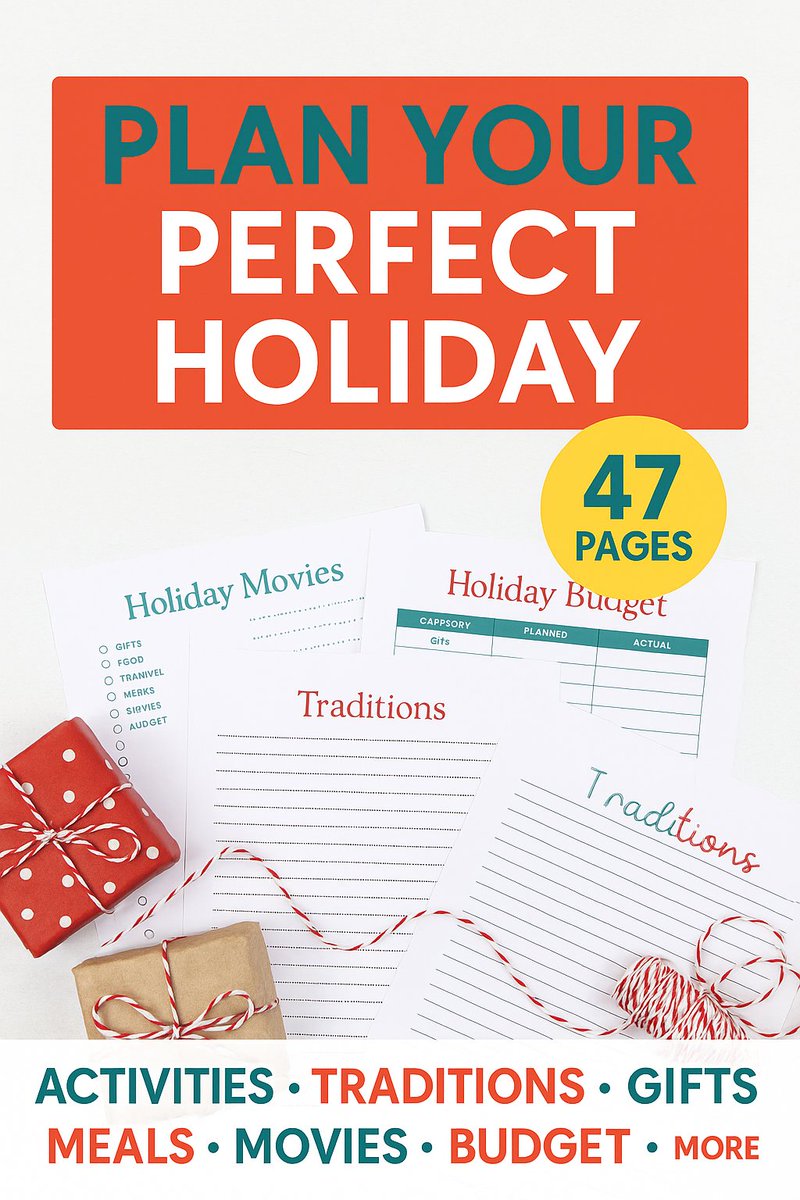 This 47-page planner covers it all: activities, traditions, gifts, meals, movies, budgets, savings, and more. Everything you need for a stress-free, organized holiday season — all in one place.

…yourperfectholiday-ut5.plannerpack.co

#HolidayPlanner #StressFreeHoliday #FrugalMoms