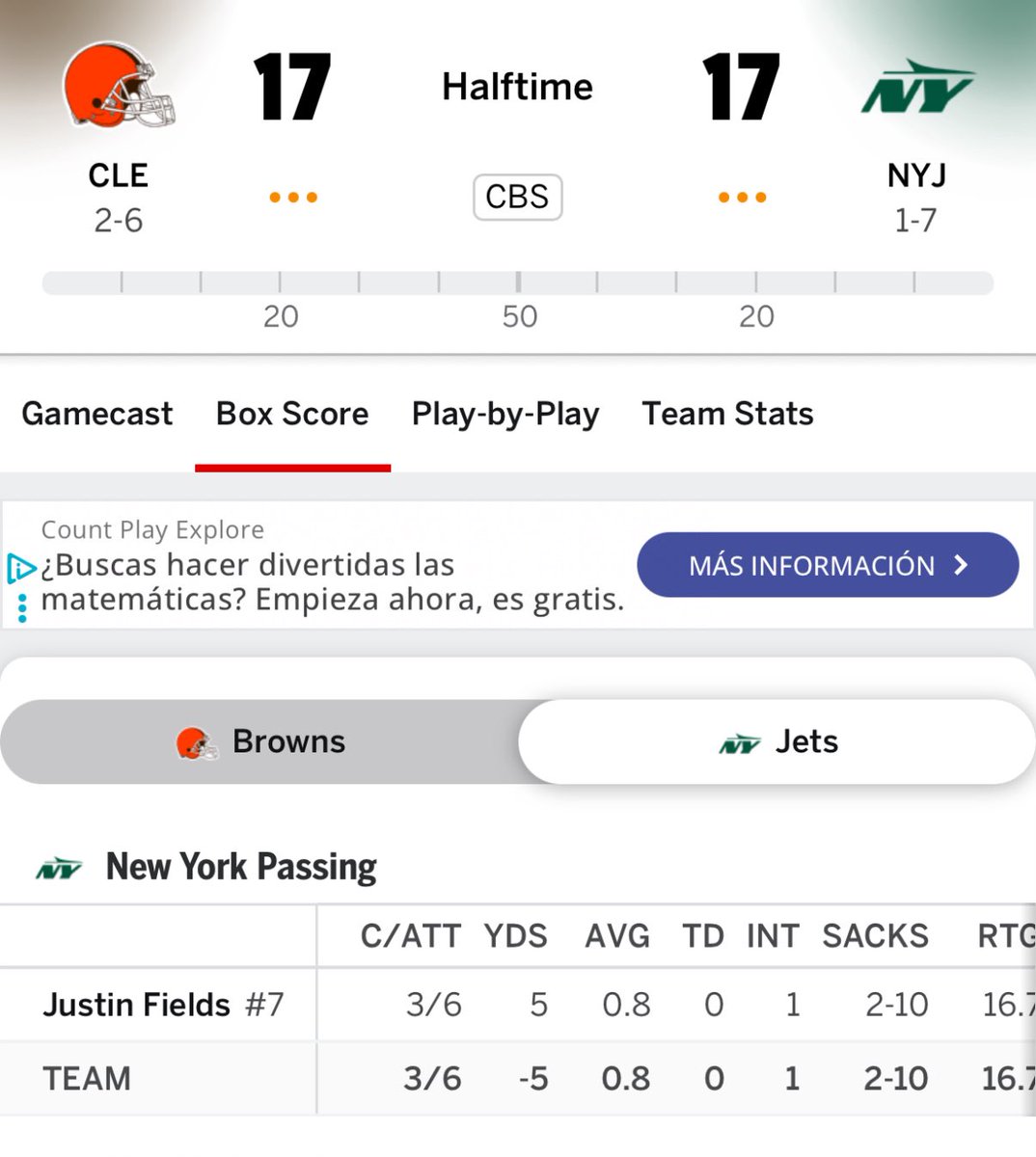 EmmanuelAcho's tweet image. Truly one of the most confusing sports screenshot I’ve ever seen. lol 

#Jets #Browns #JustinFields