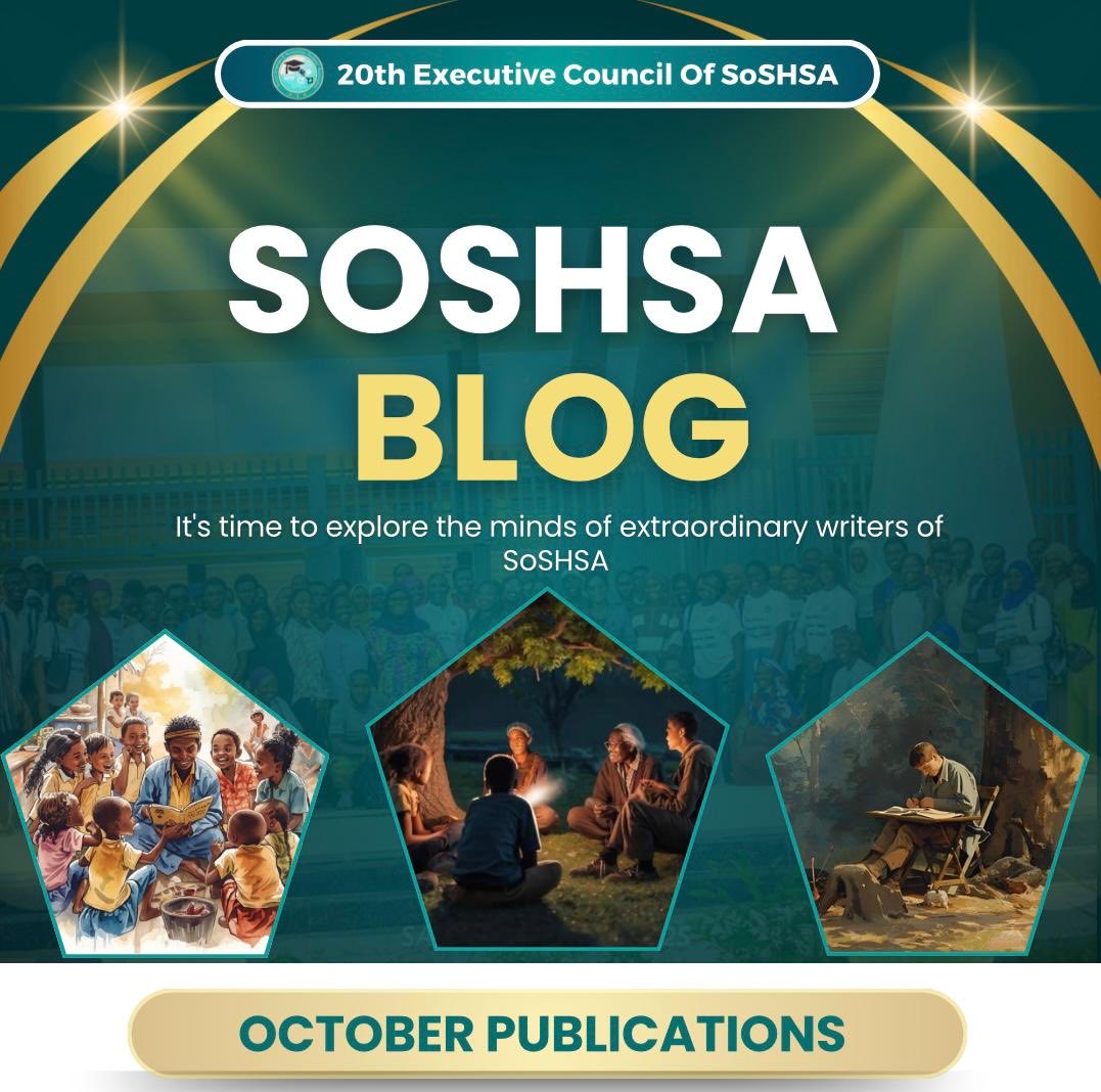 SoSHSA2024's tweet photo. *SoSHSA BLOG OCTOBER: THE BIRTH OF KNOWLEDGE AND INTELLECTUAL EXPLORATION*

YOU CAN’T AFFORD TO IGNORE SUCH MAGNIFICENT PIECES 

Never will you come across writers whose brilliant minds express the depth of knowledge like the talented writers of SoSHSA. 
https://t.co/K5ZlF3vTEU https://t.co/7ZbZGeCWfU