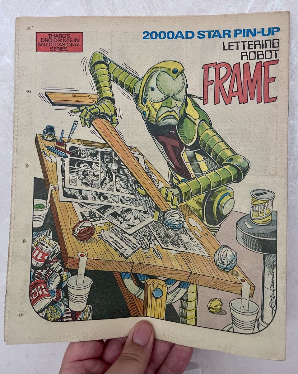 Two 2000 AD back page treats today.

A Nemesis The Warlock strip pictorial 'ghoul'ossary of sorts.
...and a salute to Tom Frame. Letterers never get any recognition, so fair play to Tharg for acknowledging those often unsung peeps working at the coalface of comics.