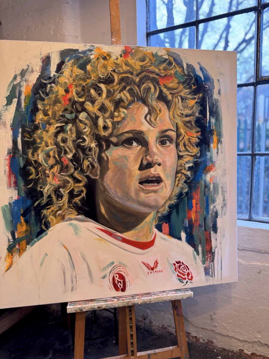 World Cup winner. Game changer. Inspiration. My latest painting, Ellie Kildunne🌹
