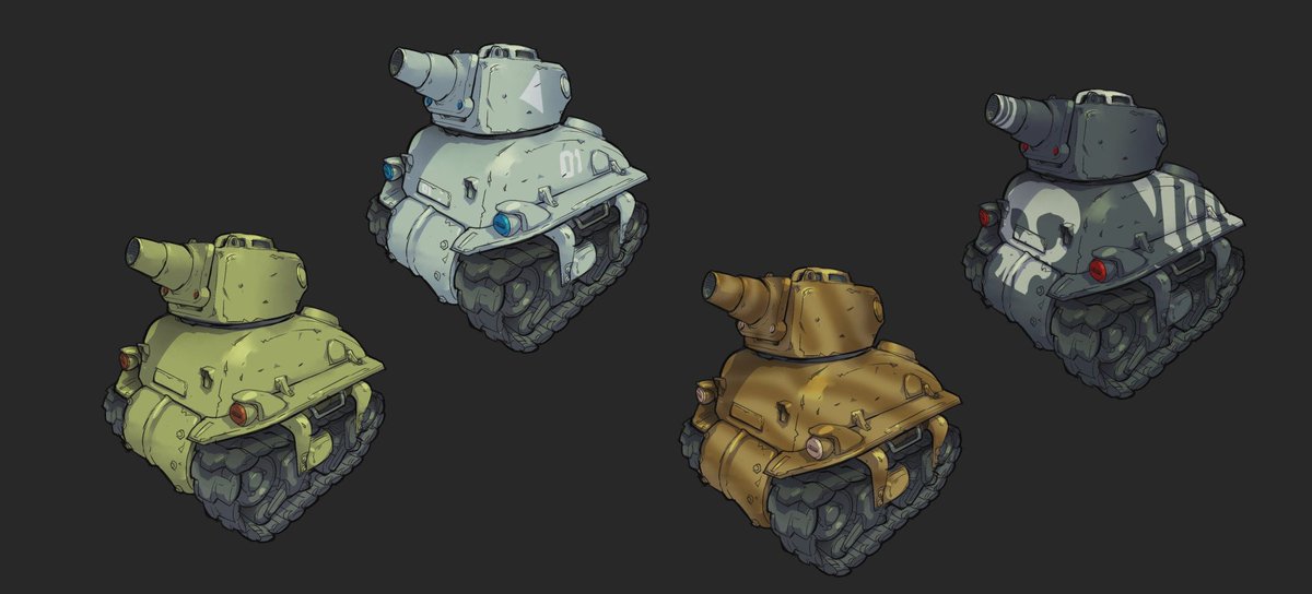 Doing a Metal Slug tank for an old coworker and showing texture variations.  #RAWKET-LAWN-CHYAAA