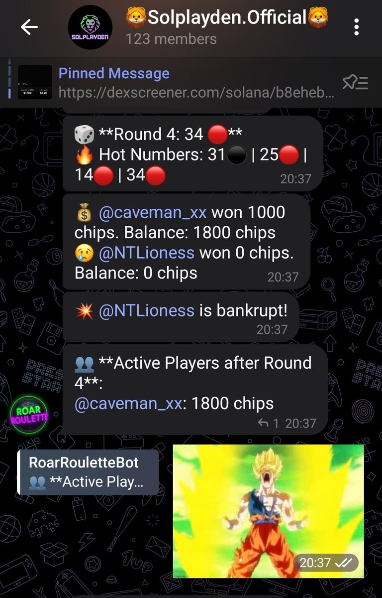 THE DEN NEWS 

Tonight in Den , we're back to building our promised utilities, testing out some of our bots while having fun . Tonight we had fun with our Roulette bot , had so much fun and caught up with every lion . 

kudos to every lion who showed up tonight you're a real one