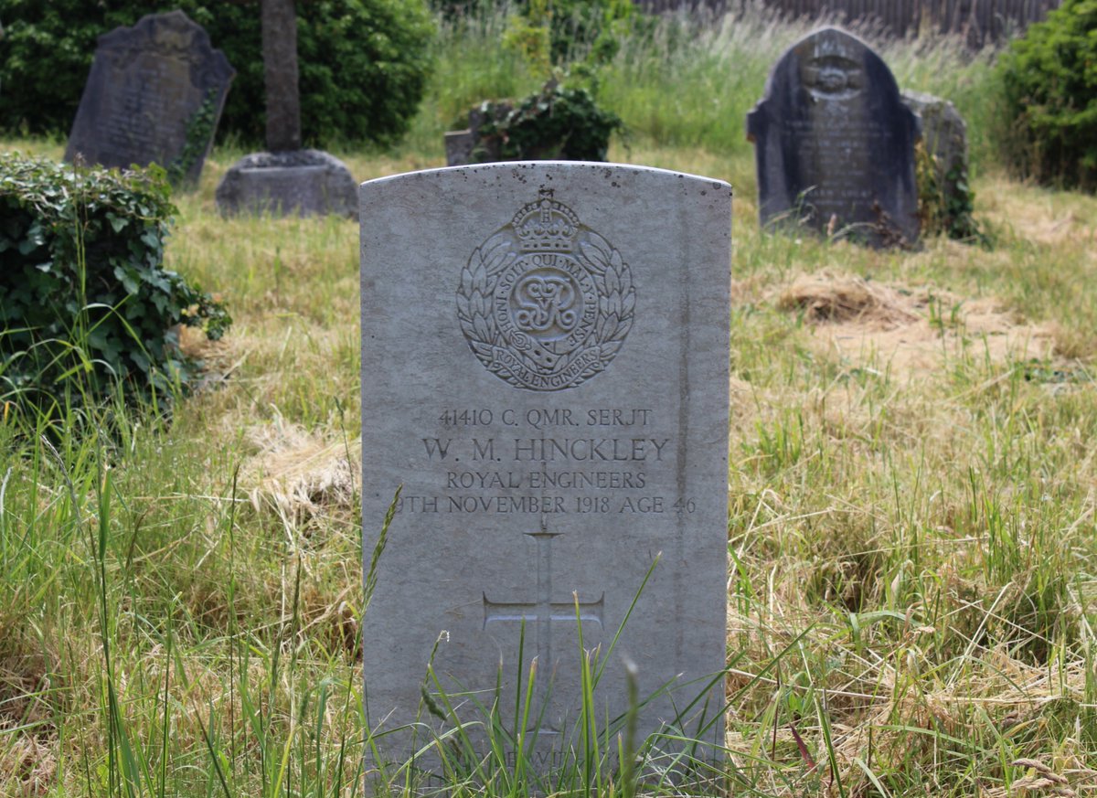 09 Nov 1918. 

CQMS Hinkley Walter Michael. 
70 Fld Coy, RE. 
Aged 46. 
21 Oakland Road, Dovercourt. 
Buried at Dovercourt Churchyard. 
II.I.34.