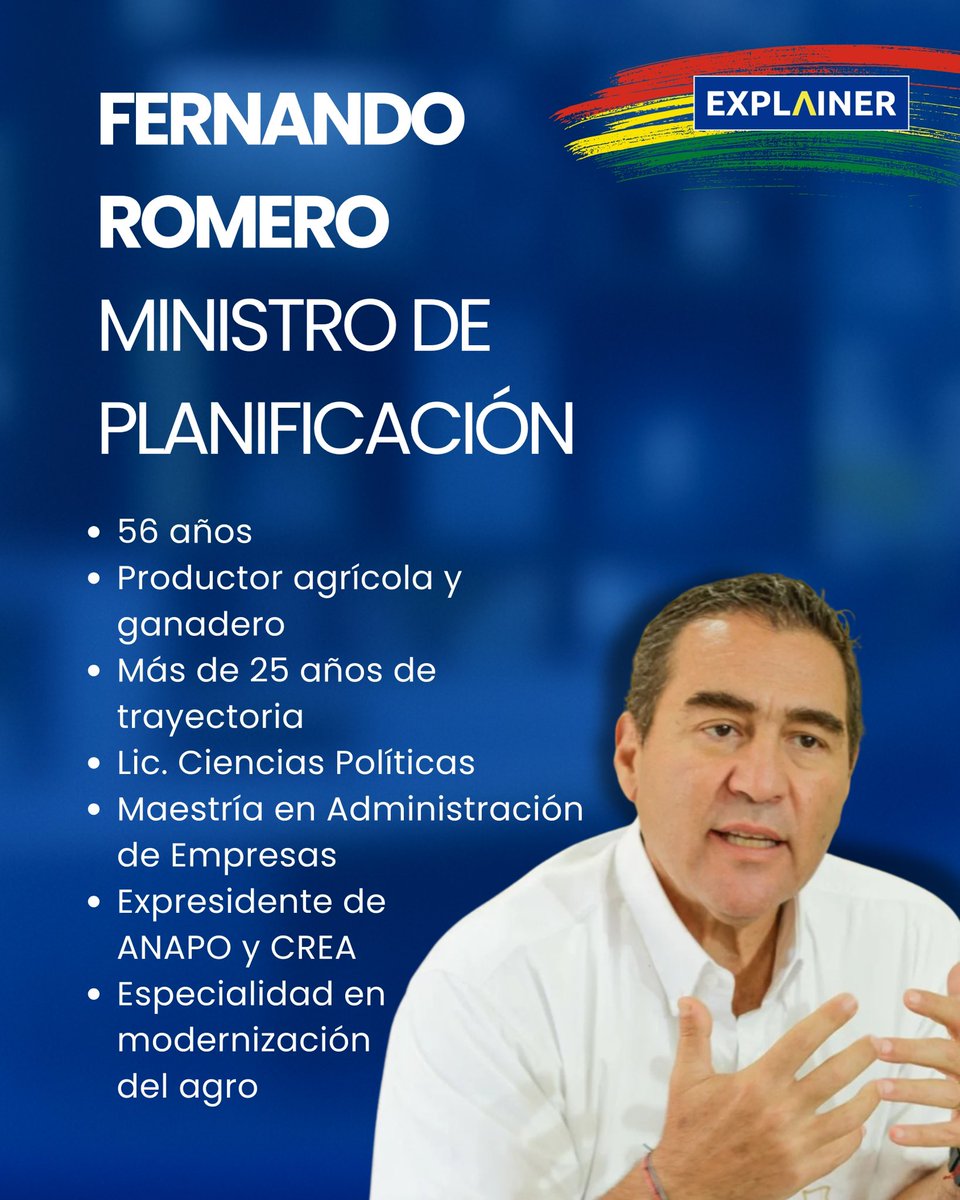 brissapabon's tweet image. 🇧🇴👉🏼 #Perfiles | Ellos son los nuevos ministros y ministras de Bolivia. El #Explainer te presenta un breve perfil de cada uno

PARTE 3 

#Explainer #Ministro #Bolivia #Gabinete #RodrigoPaz #EdmandLara