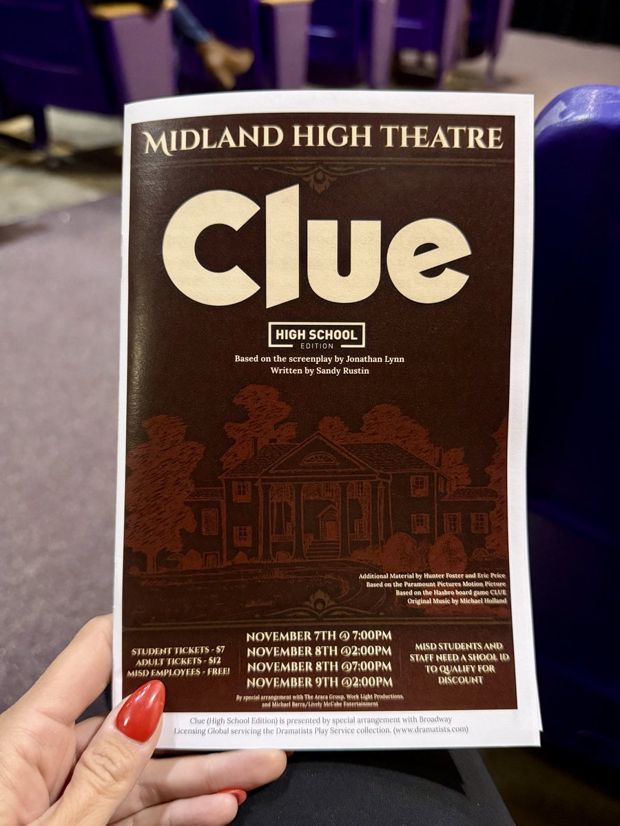 Midland_ISD's tweet image. We’re excited to watch the @MidlandHigh production of Clue and to celebrate one of our Communications Department Interns, Mya Mangal, this afternoon!
#ExcellenceInAction #StudentExperience