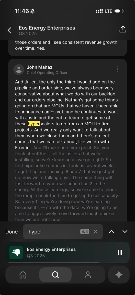 joedab12's tweet image. $EOSE this is really starting to look like $BE did a few months ago before they signed their first hyperscaler deal with $ORCL that setup a 500%+ move. I was long BE and still am but now with much less size. A lot of the money from BE proceeds has moved to EOSE and they are now…