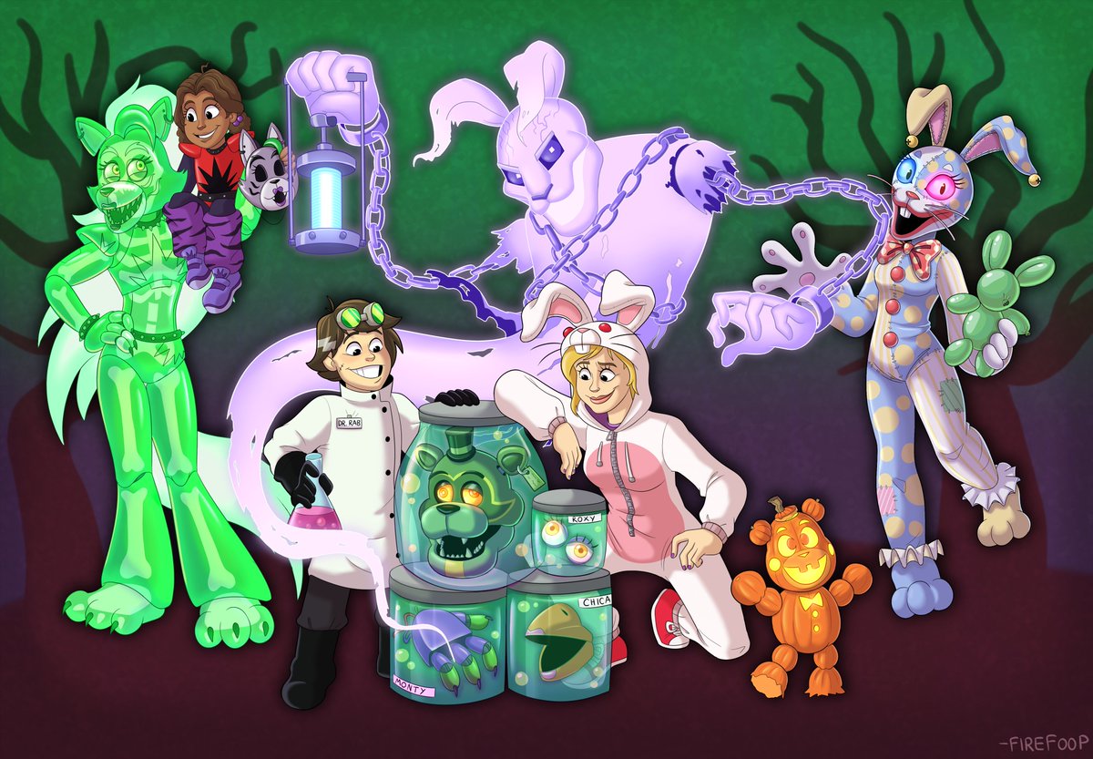 FireFoop's tweet image. I&apos;m EXTREMELY late, but I finally managed to finish my Halloween art for this year. So sorry this took so long. I would&apos;ve gotten it done sooner, but lack of motivation hit me like a truck mid way through😭
#fnaf