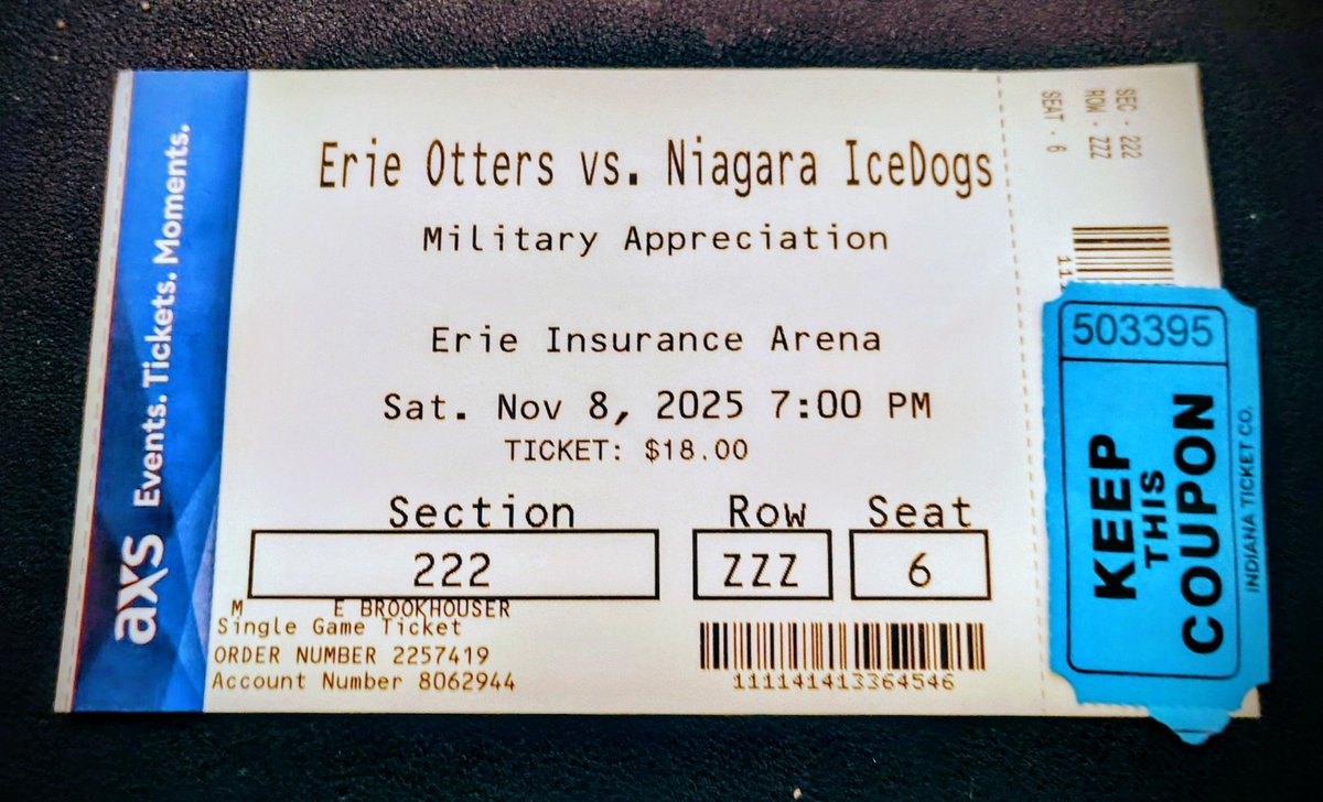 Very cool to win this team issued Matthew Schaefer <a href="/ErieOtters/">Erie Otters 🦦</a> warm-up jersey in last night's raffle! #48Schaefer