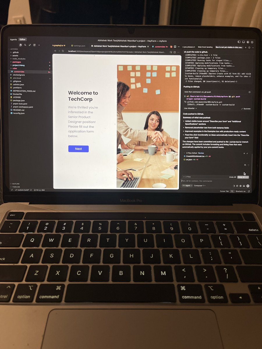 awasnikar01's tweet image. Late-night progress 🧠☕

AI now generates full application forms from a single prompt.
Still rough around the edges, but it’s finally taking shape.
#buildinpublic #indiehacker #AIformbuilder #formbuilder