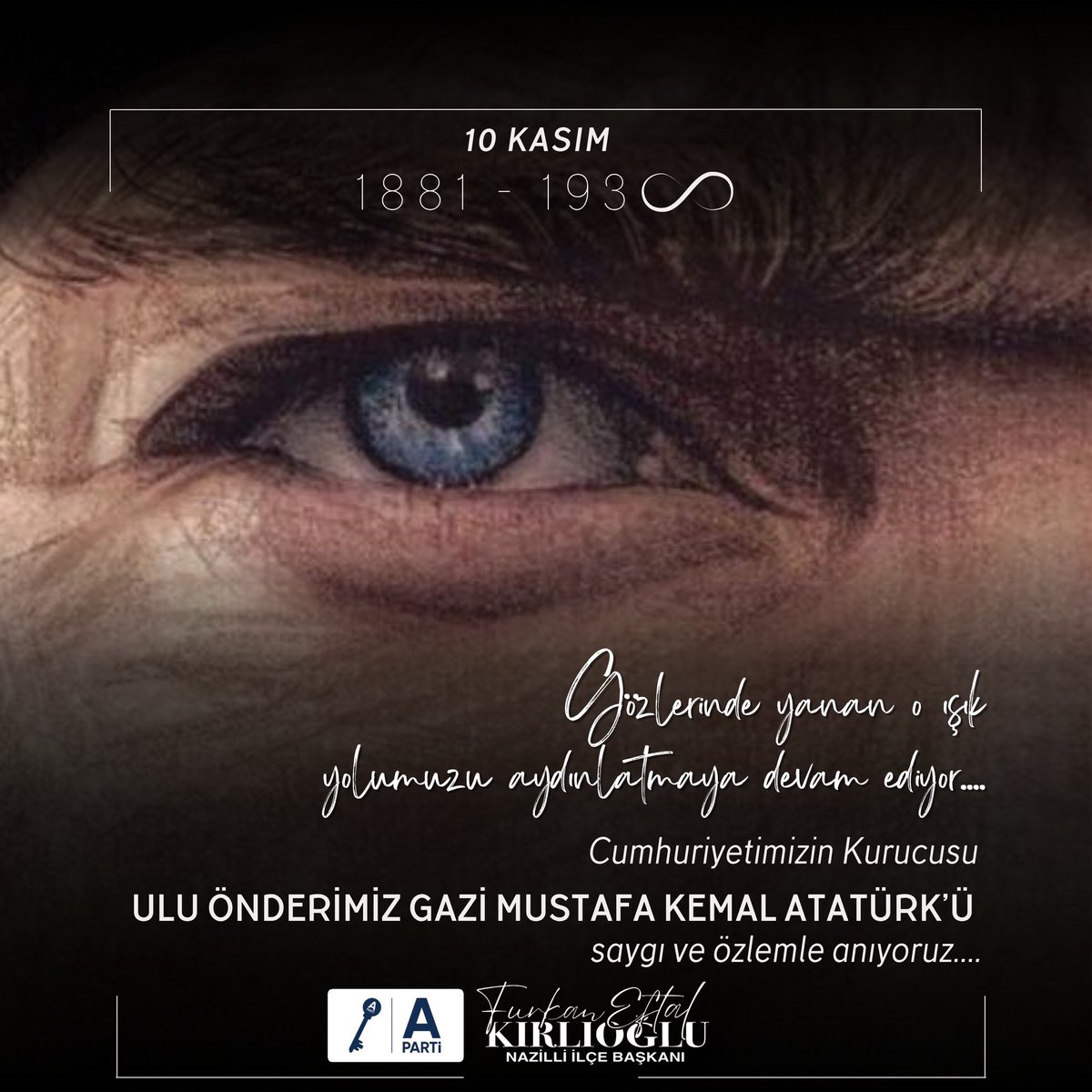 10 Kasım Atatürk’ü Anma Günü’nde, Cumhuriyetimizin kurucusu Gazi Mustafa Kemal Atatürk’ü ölümünün 87. yıl dönümünde saygı, rahmet ve minnetle anıyoruz. O’nun fikirleri ve devrimleri, Türkiye’yi sonsuza dek aydınlatmaya devam edecek. 🇹🇷🇹🇷🇹🇷🗝️🗝️🗝️  #10Kasım #AtatürküAnıyoruz