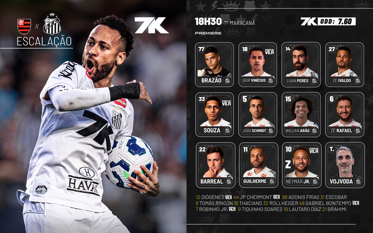 SantosFC's tweet image. SANTOS ESCALADO! 📋