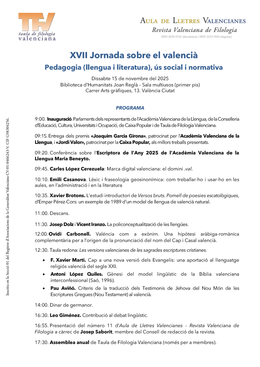 Taula de Filologia Valenciana tweet media