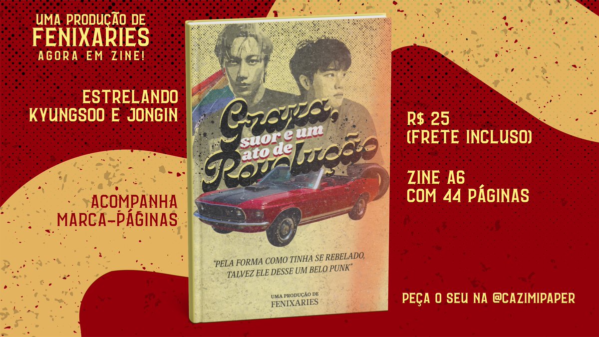 GSAR, minha kaisoo para o <a href="/archiveksfest/">Archive Kaisoo Fest 🎬</a>, virou um mini fanzine e está no catálogo da <a href="/cazimipaper/">Cazimi Paper</a> 🚗

📎 archiveofourown.org/works/58465903

Design de capa, marca-página e banner por <a href="/mabluestars/">madu 🪶 pombalover</a> (te amo, amor <3)