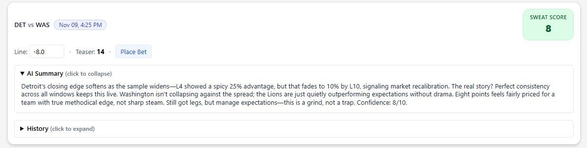 SweatAnalytics's tweet image. Detroit Lions @ Washington Commanders

DET -8 SPREAD
David Montgomery UNDER 47.5 Rushing Yds
Amon-Ra St. Brown ANYTIME TD
Jahmyr Gibbs ANYTIME TD
Sam LaPorta ANYTIME TD
Marcus Mariota ANYTIME TD