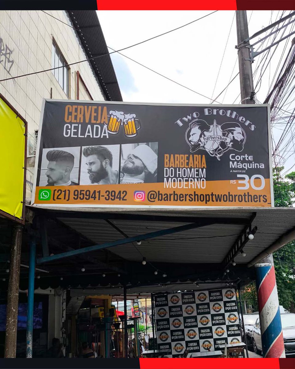 Letreiro de fachada em lona com acabamento em alumínio feito para o @barbershoptwobrothers_.
Um resultado elegante, resistente e com excelente custo-benefício pra destacar a fachada!

Quer renovar a da sua loja também?
Chama no WhatsApp: 21 97014-2995 (Link na bio)
#CaitanoArtes