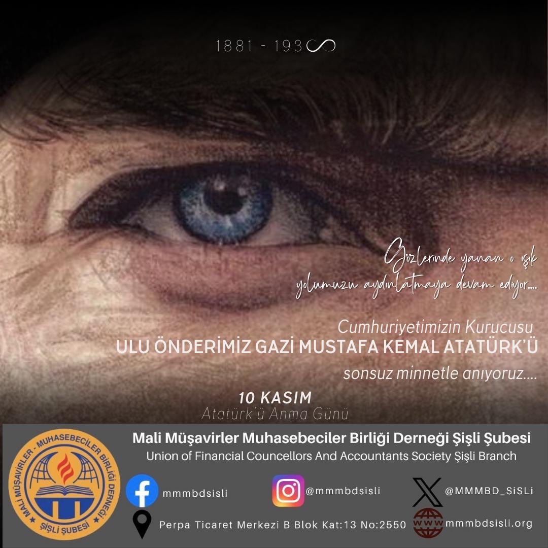 MMMBD_SiSLi's tweet photo. Her 10 Kasım’da bir kez daha anlıyoruz ki, fikirlerin zamana yenilmez. Atatürk’ün mirası bu ülkenin kalbinde yaşamaya devam ediyor.  09.05’te duran saatler, aslında milletin kalbinde hiç durmadı. Her an bizimle. 

Sonsuz saygı, özlem ve minnetle anıyoruz. 

#10kasım 
#Atatürk https://t.co/9uDTVcJYoB