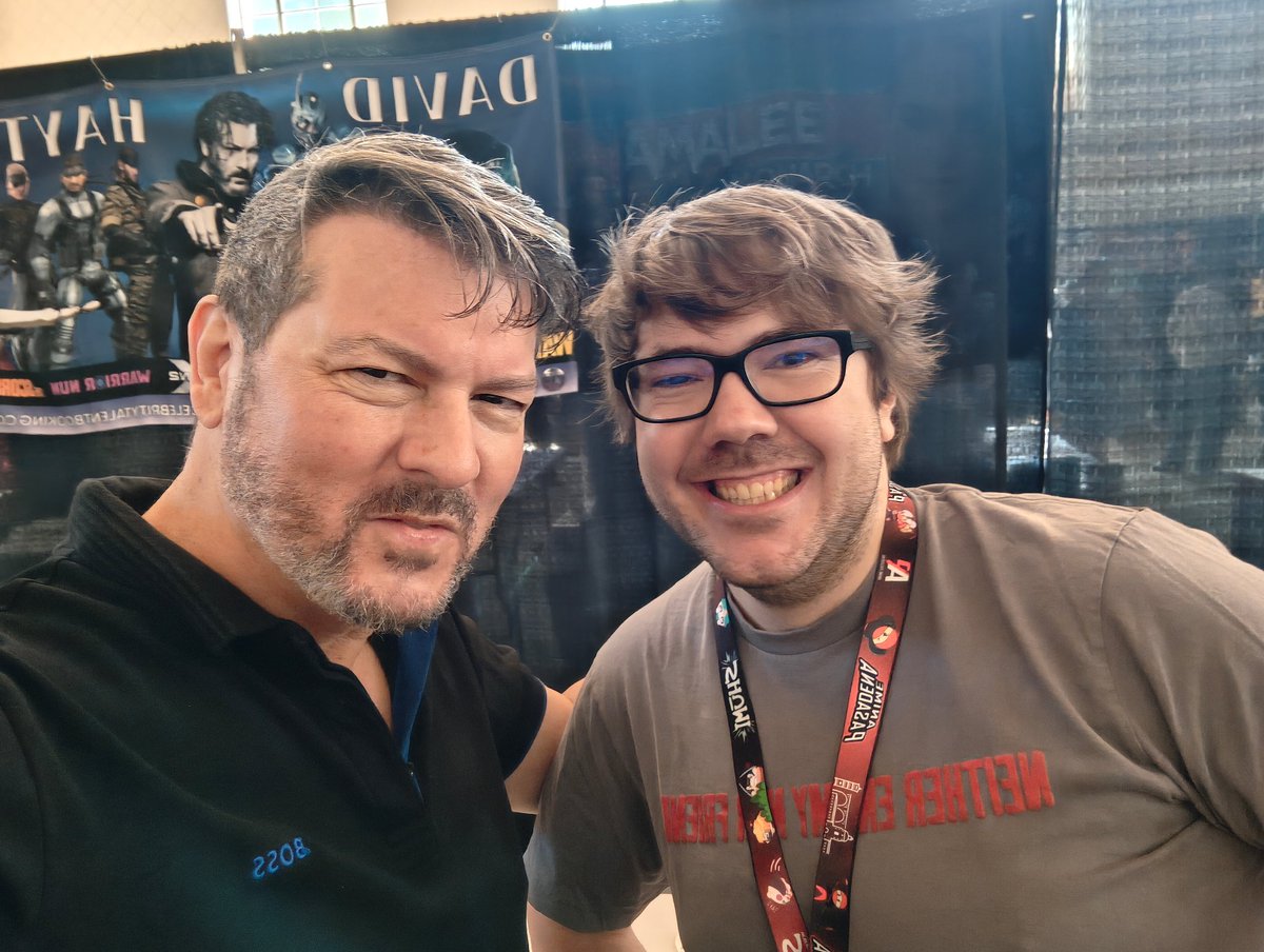 I met the legendary <a href="/DavidBHayter/">David Hayter</a> at Anime Pasadena, his performance as Snake is what I pull from for basically all of my lower register roles so I owe him my LIFE

Honored to be in Delta Force alongside you, Boss!!!