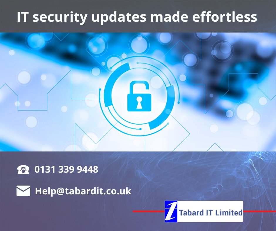 TabardITLtd's tweet image. Regular updates for your operating system are essential to patch vulnerabilities, update drivers, and keep your systems protected from online fraud.

Want to make these updates effortless? Get in touch - we offer automated patching solutions.

#WindowsUpdates #CyberSecure