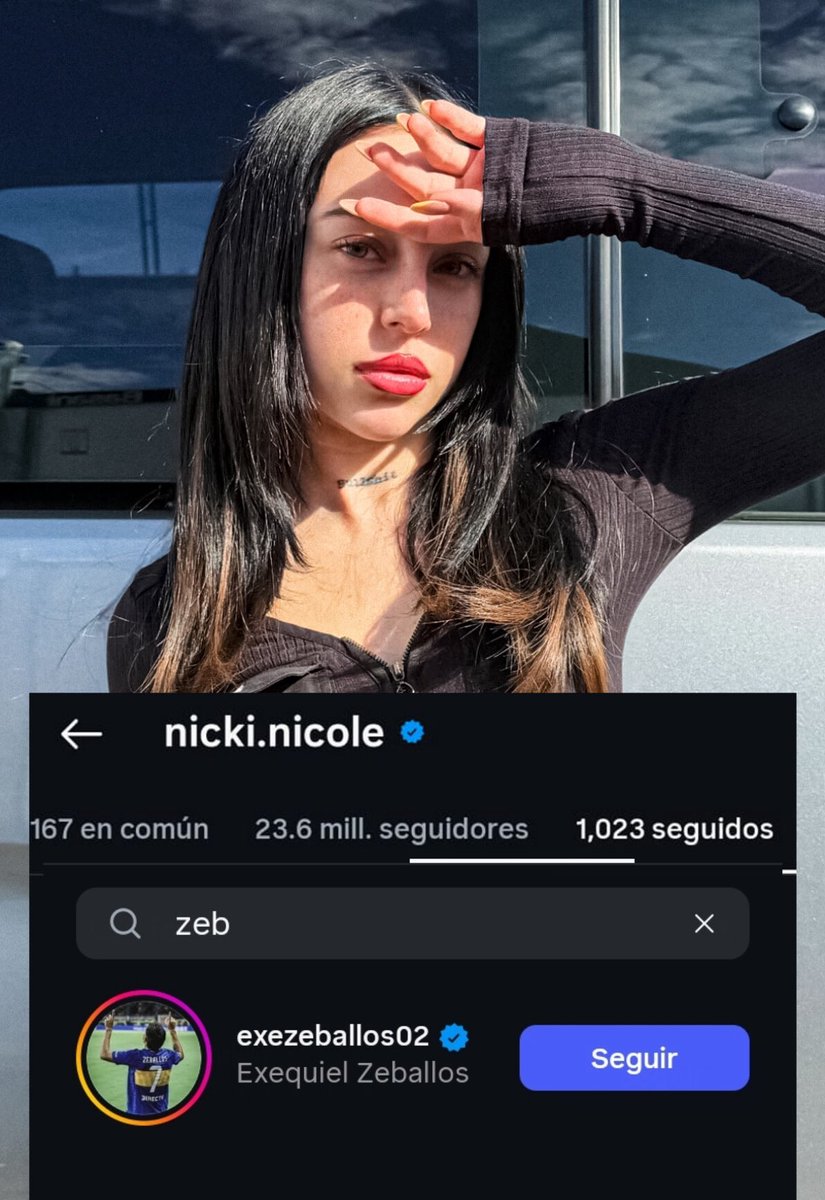 🚨🇦🇷 Nicki Nicole empezó a seguir a Exequiel Zeballos en Instagram