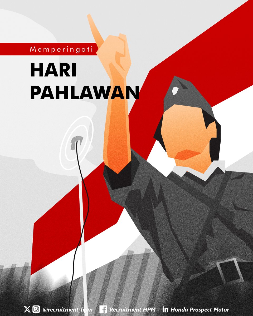 recruitment_hpm's tweet image. Kita lanjutkan perjuangan para pahlawan dengan semangat membara untuk berkarya nyata. Selamat Hari Pahlawan, #passionatedreamers!
