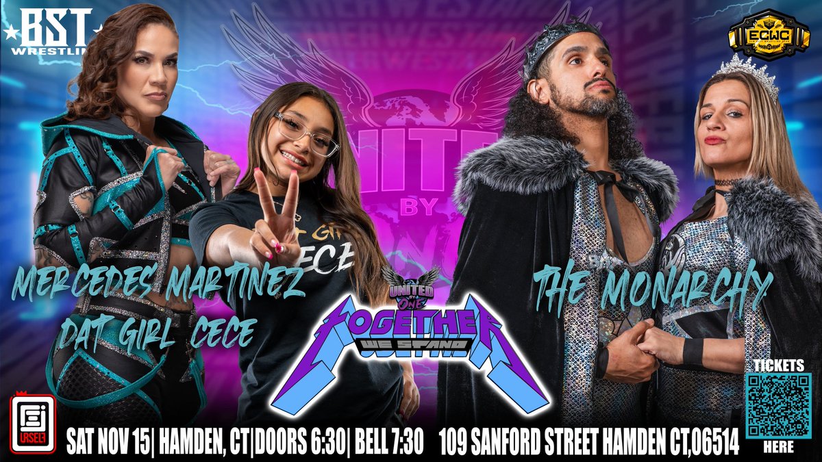 After the disgusting attack on our General Manager Cece, at the hands of the King and Queen of New England BMT and Ariel The Monarch and subsequent challenge to a tag match,it was one time foe Pete Rosado that called in a favor to CT’s own Mercedes Martinez to step in as Cece’s