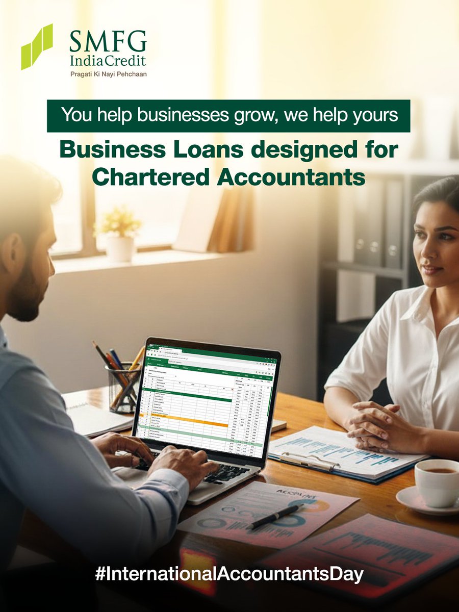 Behind every successful business is an accountant who makes progress possible. 
This #InternationalAccountantsDay, we’re celebrating the changemakers who balance more than just books, they balance India’s growth story.

[International Accountants Day, SMFG India Credit]