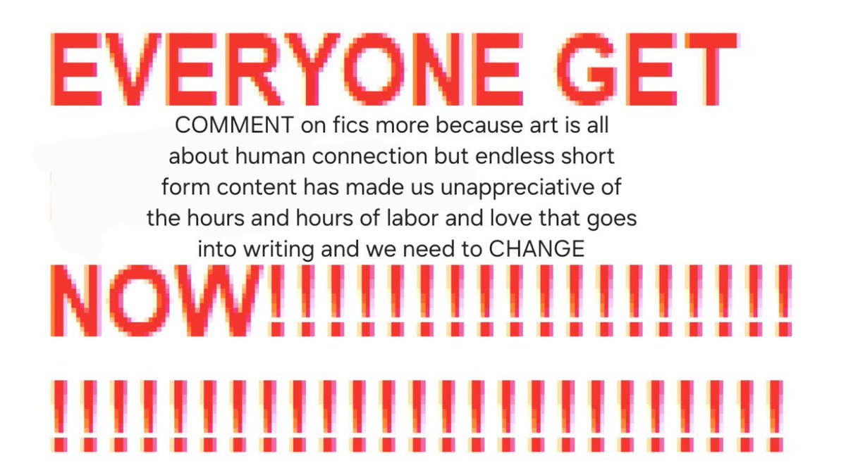 if you read any fics that i recommend you are legally obligated to leave a sweet little comment if you enjoyed it