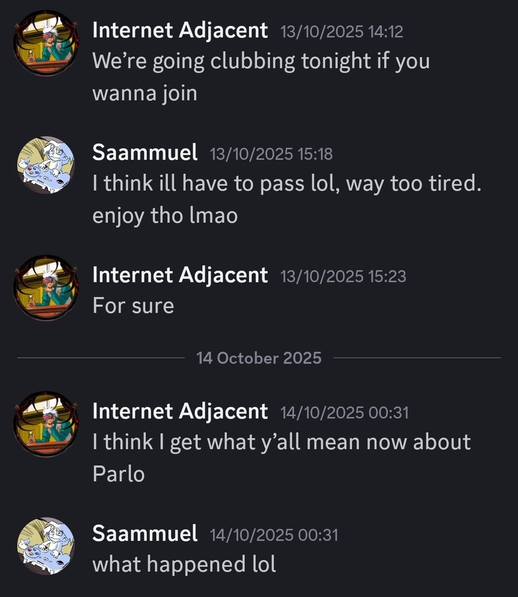 I avoided the Parlo &amp; Internet Adjacent diddling.