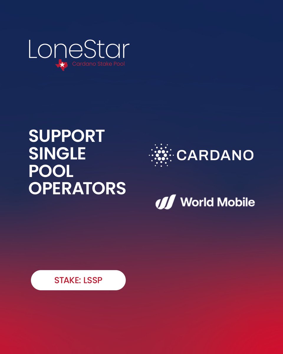 lonestarstaking's tweet image. If your Cardano on a centralized exchange, move it to a xSPO-SPA, Single Pool Operators  Keep Cardano decentralized $ADA #notyourkeys #notyourcrypto #WoundedWarriorProject #CardanoCommunity #ADA #crypto